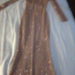 Windsor long gold squence dress size small